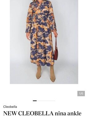 Cleobella Nina Ankle Dress in Blue